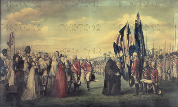 Consecration of the Colours of the Third Regiment of Royal East India Volunteers at Lord's Cricket Ground, London, c1800-c1826.