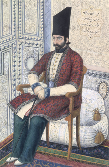 Portrait of Ali Quli Mirza, 1863. Aliqoli Mirza Qajar (1822-1880) was an Iranian prince of the Qajar dynasty and scholar who served as the first Minister of Science in Qajar Iran. From the Qajar Album.