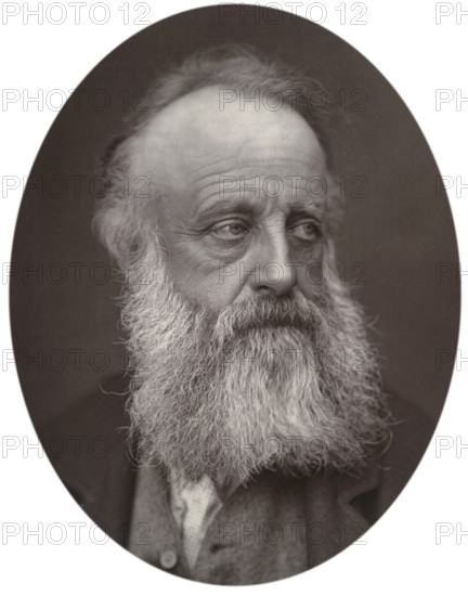 James Clarke Hook, Royal Academician, 1880. Hook first exhibited at the Royal Academy in 1839. His early paintings were depictions of historical and heroic events, and events from romantic literature. In 1850 he was elected associate of the Royal Academy, and became an academician in 1860. In later life he turned his attention to landscapes and nature.