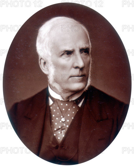 John Callcott Horsley, artist and Royal Academician, 1882. A historical and genre painter, Horsley (1817-1903) gained the nickname 'Clothes Horsley' for his role in championing the cause of public decency against painting from life classes and nudity in art in general. He also, in 1843, designed the first Christmas card.