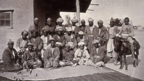 Besutee Hazara chiefs, Afghanistan, c1880. This group was possibly photographed in Kabul.
