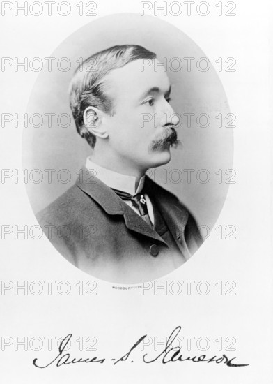 James Sligo Jameson, c1870s. Woodburytype portrait of Scottish naturalist and traveller James Sligo Jameson (1856-1888), who was a grandson of the founder of Jameson Irish Whiskey. In 1887 Jameson joined the Emin Pasha Relief Expedition as a naturalist, under the direction of Henry Morton Stanley. This was a journey into the interior of Africa. While there he was presented with the head of a killed villager, which he salted to preserve it, and had it sent to London "to be dressed and mounted" by a taxidermist. Fascinated by tales of a 'banquet of human flesh', Jameson paid for a ten-year-old enslaved girl and watched as she was murdered, butchered and eaten. He later claimed he had not believed the Africans would go through with it and that he had thought it was a joke. The event became known as the 'Jameson Affair'. The central character of Joseph Conrad's 1899 novella Heart of Darkness may have been modelled after Jameson
