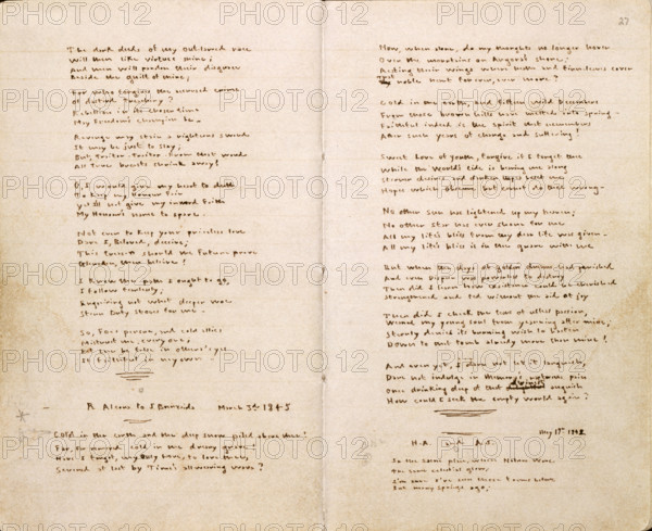 The Gondal Poems by Emily Brontë, 1844-1848. English novelist and poet Emily Jane Brontë (1818-1848), one of the literary Brontë sisters, is best known for her only novel, "Wuthering Heights". She also wrote poetry with her sister Anne.