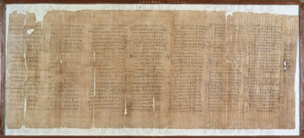Greek papyrus horoscope for 1st April, 81 AD. An elaborate horoscope written on papyrus.