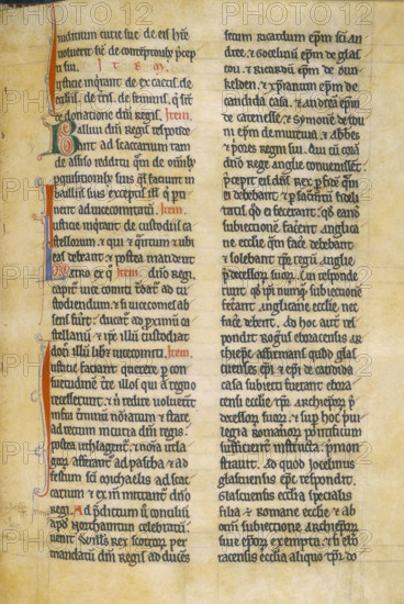 Transcript of the Assize of Northampton, 1176. The legal reforms of Henry II's reign were of fundamental importance in English constitutional development. Their texts are known only from copies in chronicles such as that of Henry's clerks. This is part of Roger of Hoveden's transcript of one of Henry's major enactments, the Assize of Northampton of 1176, full details of which are given only in Roger's various writings.