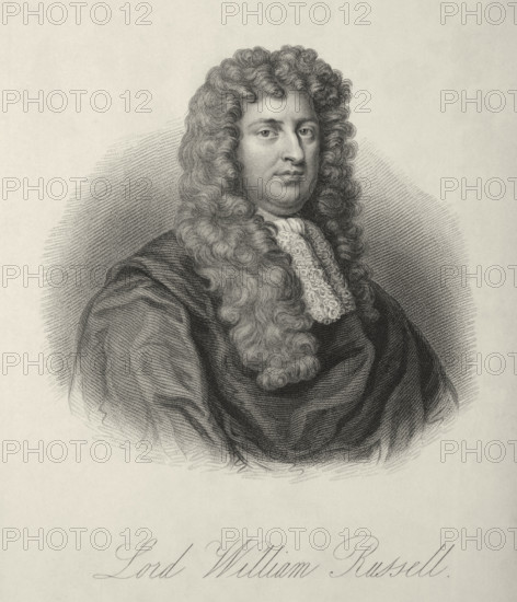 Lord William Russell, c1670-c1680, (1834-1837). English Whig politician executed for allegedly plotting to murder King Charles II and his Roman Catholic brother James, Duke of York. Plate 2 from "Lives of Eminent and Illustrious Englishmen, from Alfred the Great to the Latest Times", Vol 3. [Glasgow & Edinburgh, 1834-37]