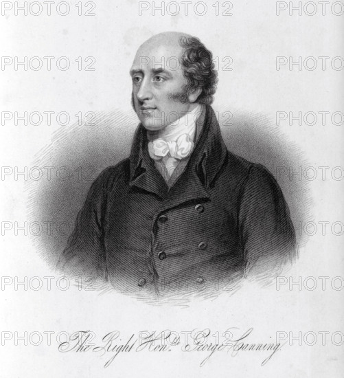 The Right Honble. George Canning, c1800-c1827, (1834-1837). British statesman known for his liberal policies as foreign secretary (1807-09, 1822-27) and as prime minister for four months during 1827. Plate 1 from "Lives of Eminent and Illustrious Englishmen, from Alfred the Great to the Latest Times", Vol 8. [Glasgow & Edinburgh, 1834-37]