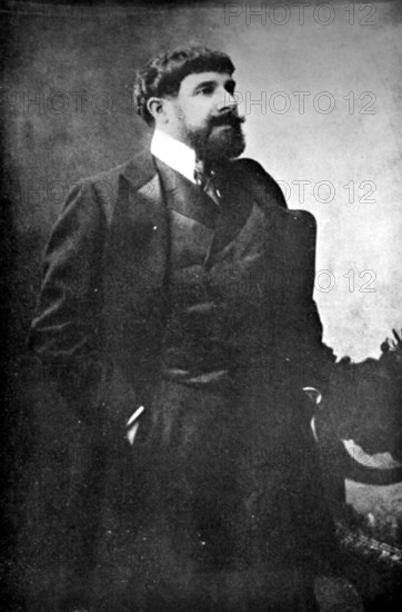 Portrait of Paul Adam, 1912. One of the most distinguished novelists and writers in France. Published a sympathetic article about Wilde at the time of his downfall, and had persistently proclaimed his admiration for Wilde's genius, and his condemnation of the way in which Wilde was treated. From 'The life of Oscar Wilde' by Robert Harborough Sherard. [1906].