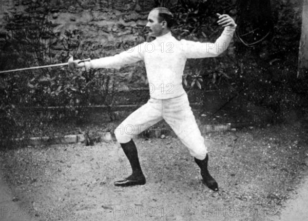 Jean-Joseph Renaud, c1906. 'Jean Joseph Renaud, translator of "Intentions" and author of a most interesting monograph on Oscar Wilde. Monsieur Renaud is the best gentleman fencer in France'. Renaud (1873-1953) was a French épée and foil fencer. He competed at the 1900 Summer Olympics. From 'The life of Oscar Wilde' by Robert Harborough Sherard. [1906].