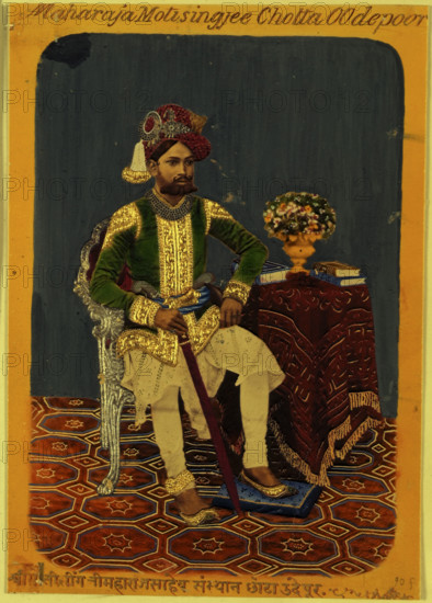 Moti Singh, Maharaja of Udaipur, c1870. 'Maharaja Motisingjee Chotta OOdepoor'.