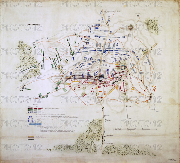 Plan of the Battle of Waterloo, 1815.