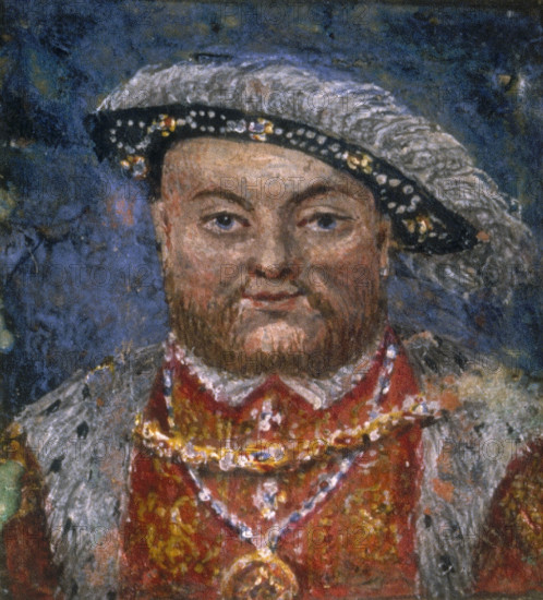 Portrait of Henry VIII, c1522-c1536. From "The Penitential and other Psalms", a prayer book written by John Croke. The book is said to have been given by Anne Boleyn, when on the scaffold awaiting execution, to one of her maids of honour.