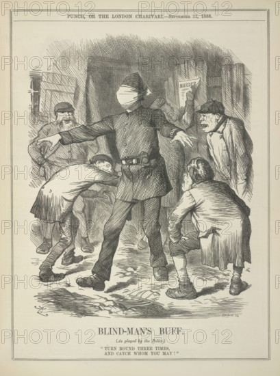 Blind-man's buff, 1888. From Punch Or The London Charivari.
