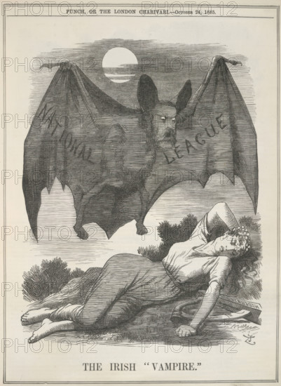The Irish Vampire, 1885. From Punch Or The London Charivari.