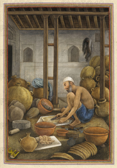 Leather bottle makers presumably members of the Chamaar Caste, 1825 . From Tashrih Al Aqvam An Account Of Origins And Occupations Of Some Of The Sects Castes And Tribes Of India.