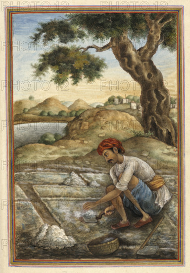 Luniya, a caste of salt-diggers, 1825. From Tashrih Al Aqvam An Account Of Origins And Occupations Of Some Of The Sects Castes And Tribes Of India.