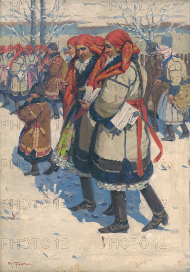 Moravian Slovaks in Winter, around 1920.