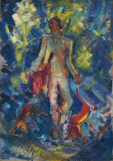Standing Huntsman with Two Dogs, 1940-1944.