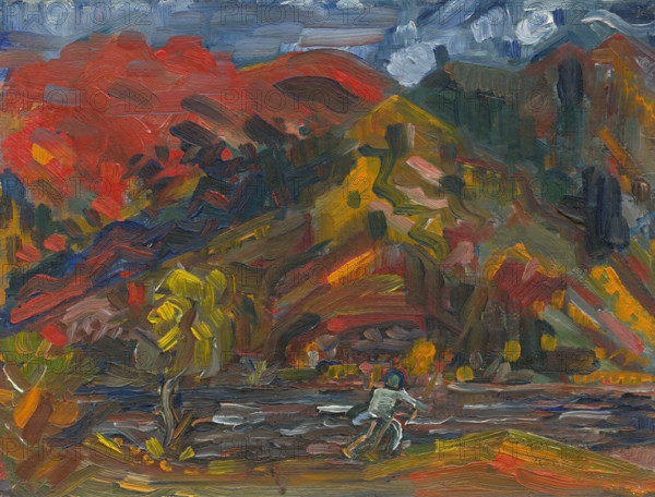 Man on the river bank, 1935-1940.