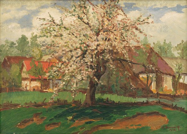 Landscape with trees in blossom, 1928.