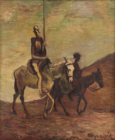 Don Quixote and Sancho Panza, around 1940.