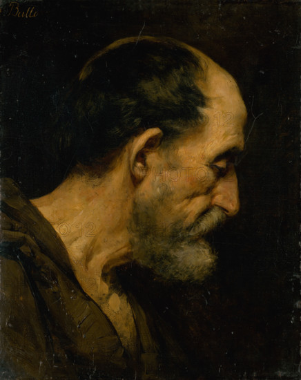 Head study of an old man, 1880-1900.