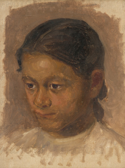 Head study of a girl, c1905.