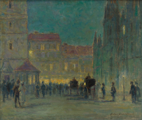 Evening in front of the St. Elisabeth Cathedral, around 1943.