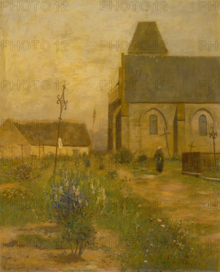 Landscape with church and graveyard, 1895.