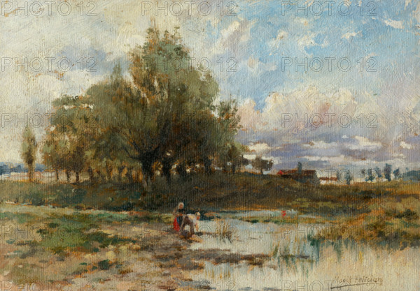 Landscape with pond, 1890-1900.