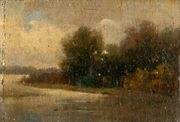 Forest by a river, 1890-1900.