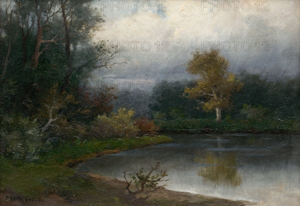 Landscape with pond, c 1900.