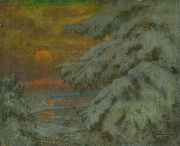 Sunset in winter, 1917.