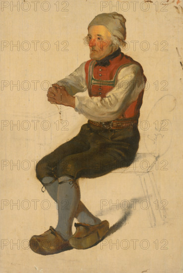 Study of a Seated Peasant, before 1850.