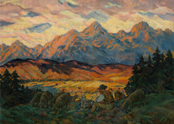 Chief Shepherd with Sheep, 1926-1929.
