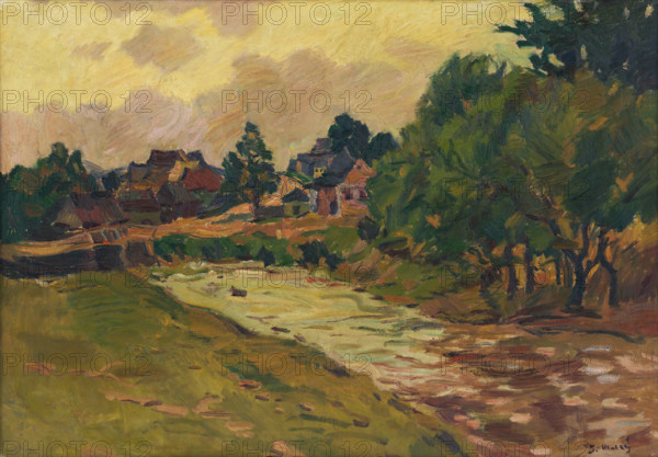 View of Vazec from the Vazec Brook, 1923.
