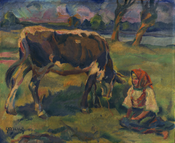 A Little Girl with a Cow, around 1937.