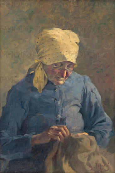 Old Woman Sewing, 1907.