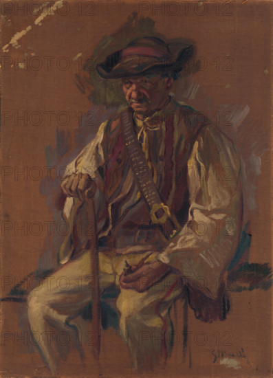 Portrait of a Standing Man in a Folk Costume, 1925-1930.
