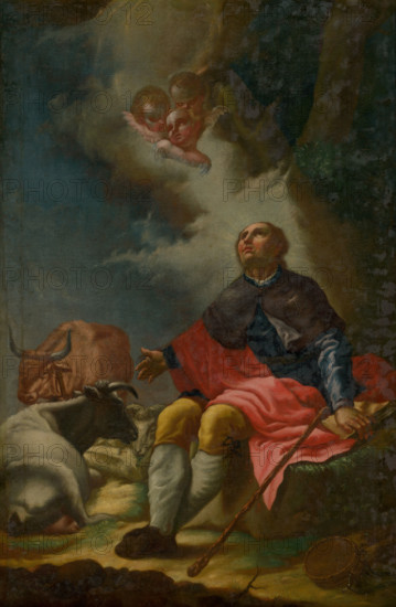 Saint Vendelín, 1750-1770. Saint Wendelin of Trier (c554-c617 AD) was a hermit and abbot. He is a patron of country folk and herdsmen.