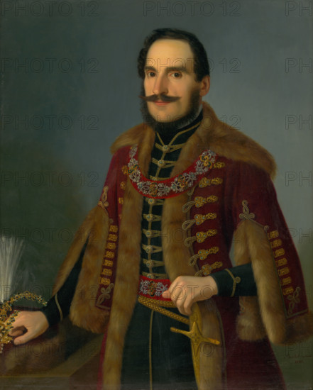 Portrait of Antal Roch, 1846. Anton Rochel (1770-1847) was an Austrian surgeon and naturalist, known for his botanical investigations of Banat and the Carpathians. He served as a surgeon in the Austrian army, and later worked as a physician in Moravia and Hungary. He was a curator at the botanical garden in Pest.
