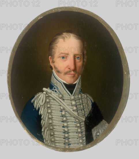 Portrait of a nobleman in a black fur coat, c1815. Probably by Jozef Czauczik.