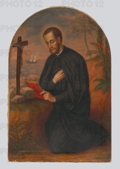 Praying Priest Saint by the Cross 1861, 1861.