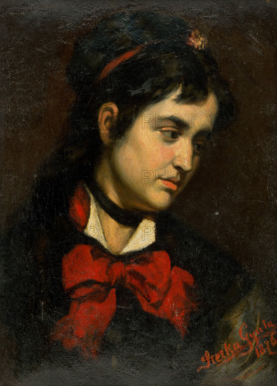 Head of a Girl with Red Scarf, 1876.