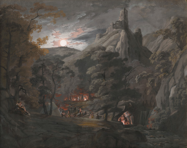 Military camp in the forest, 1820-1830.