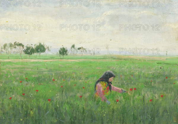 Woman in a Meadow, around 1900.