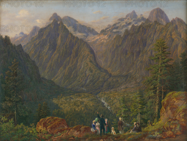 Landscape in the Tatras with figures, 1851.