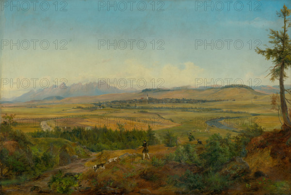 View of Spisská Nová Ves, 1860-1863. Town near the High Tatras in the Kosice Region of Slovakia.