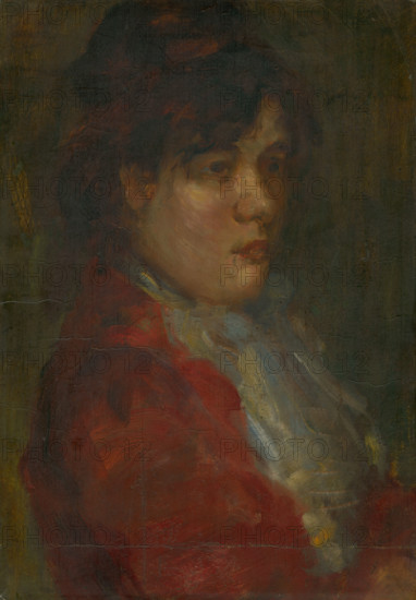 Portrait of a young woman in red, 1905-1910.