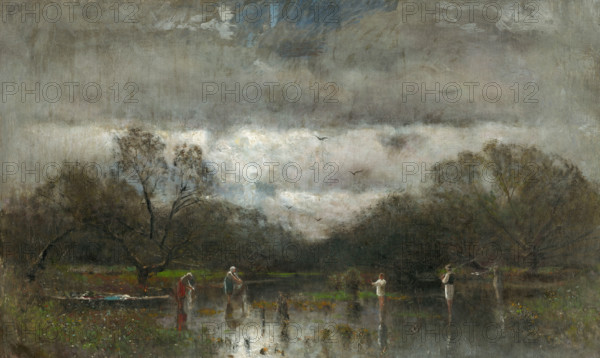 Landscape with Washerwomen and Fishers, 1878-1880.